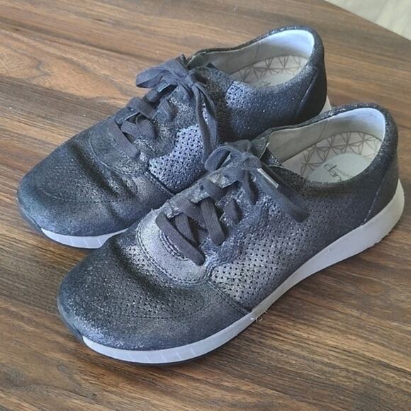 Dansko Shoes - Dansko Christina Sneakers Metallic Size 9-9.5 Gray Purple Stylish Comfy